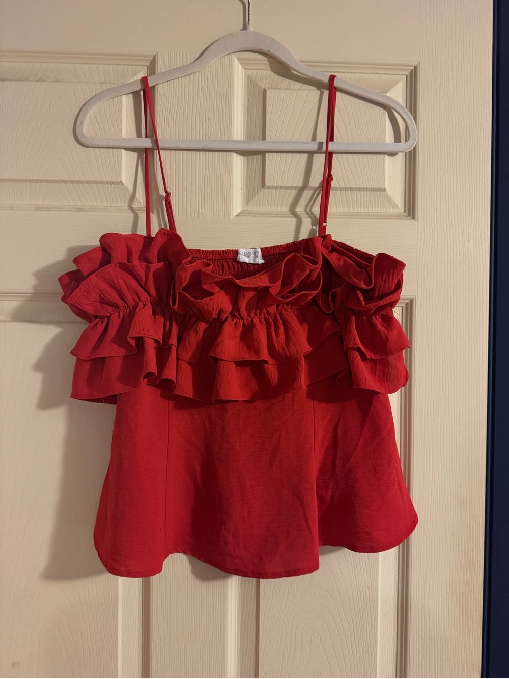 🩷Sienna Sky Red Ruffle Spaghetti Strap Camisole